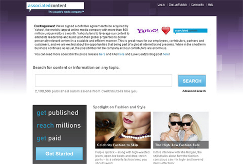 Yahoo kupio startup Associated Content za 100 milijuna dolara