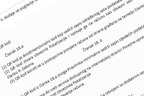 Fiskalizacija: QR kod na računima na e-Savjetovanju