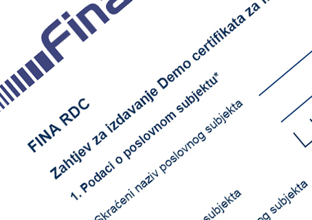 Fina počela izdavati demo certifikate za fiskalizaciju