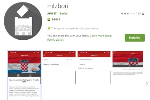 Izborni rezultati na mobilnoj aplikaciji