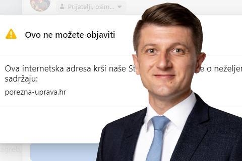 Facebook ne dozvoljava objavu linkova na Poreznu upravu