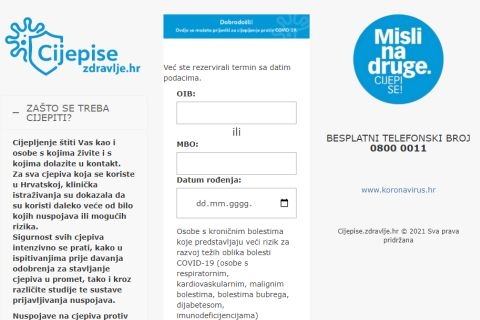 Otvorene online prijave za cijepljenje