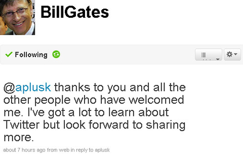 Bill Gates otvorio Twitter account