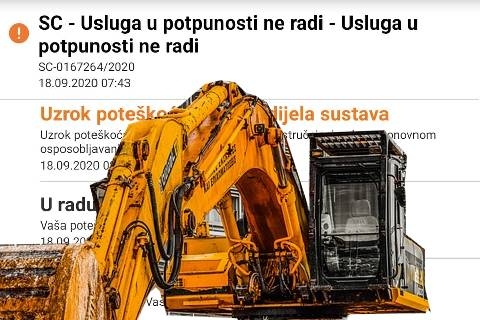 Bager oštetio svjetlovodni kabel u Istri